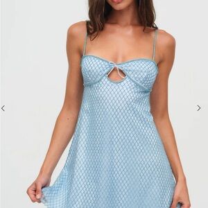 For Love And Lemons Light Blue Mini Dress